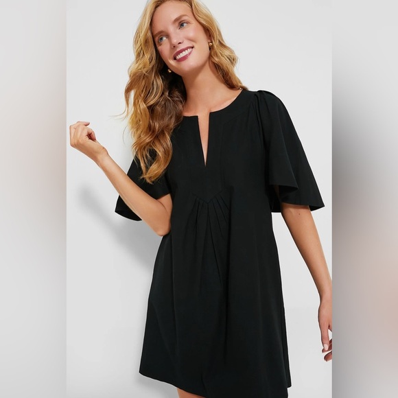 POMANDER PLACE Black Finley Flutter Sleeve Dress size large - Picture 11 of 13